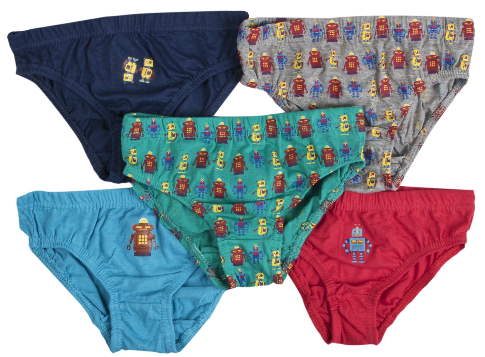 Kids Boys 5 Pairs Pack 100 Cotton Striped Briefs Childrens Underpants